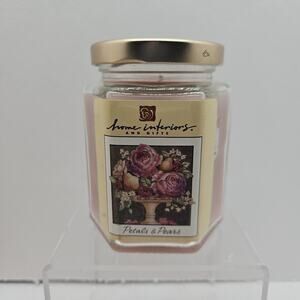 New Home Interiors Jar Candle Petals & Pears 7.5 oz Hexagon Vintage